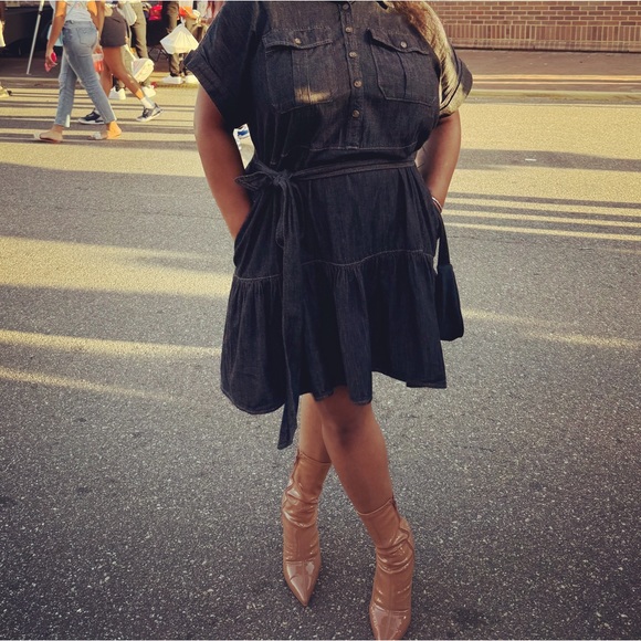 Ralph Lauren Women's Denim Short Sleeve Shirtdress Black Size 18W - Picture 6 of 7